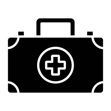 İlk yardım kiti simgesi vektör illüstrasyon grafik tasarımı