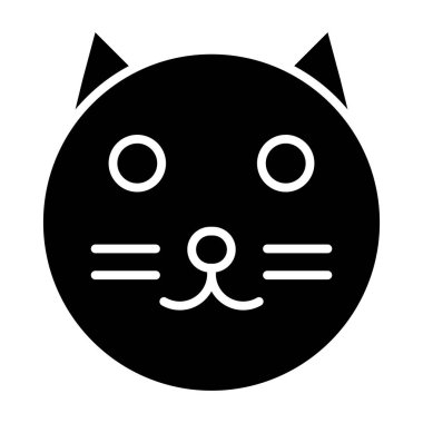kedi yüz simgesi, vektör illüstrasyonu