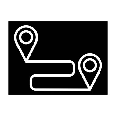 Harita iğne simgesi. Web için GPS konum vektör simgelerinin özet çizimi