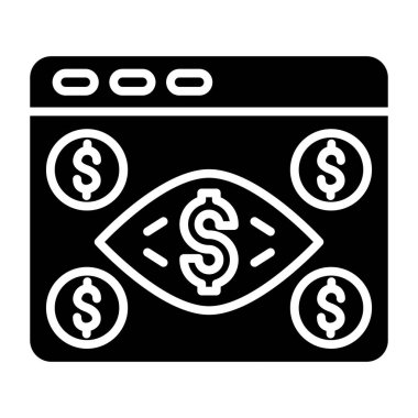 Mille başına maliyeti. Web simgesi basit illüstrasyon 