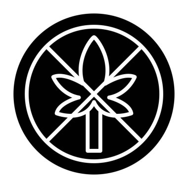 Kenevir yaprağı ikonu. Marihuana sembolü. düz biçim.