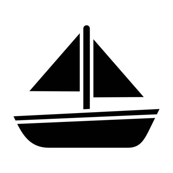 Barco Ícone Web Ilustração Simples —  Vetores de Stock