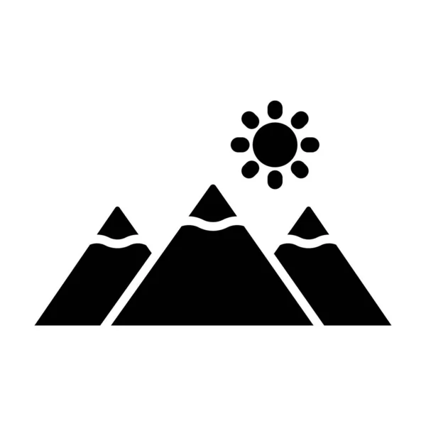 Гірський Значок Вектор Ізольований Білому Тлі — стоковий вектор