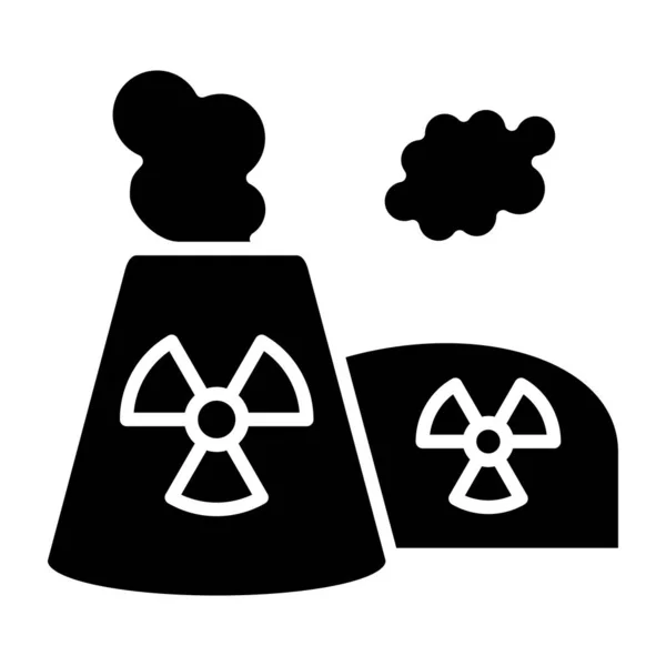 核电厂简单图标 矢量图解 — 图库矢量图片