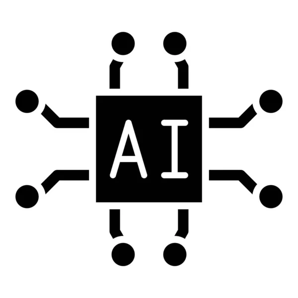 Inteligencia Artificial Icono Web Vector Ilustración — Archivo Imágenes Vectoriales