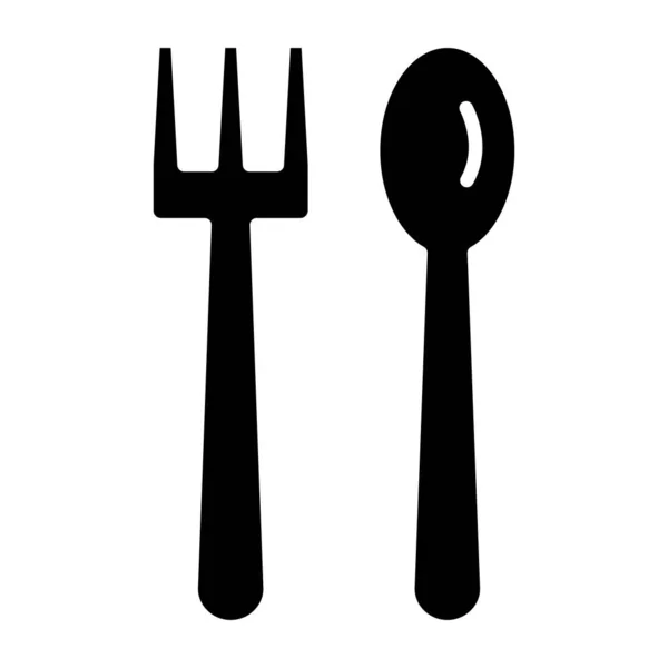 Messer Und Gabel Vorhanden Web Symbol Einfache Illustration — Stockvektor