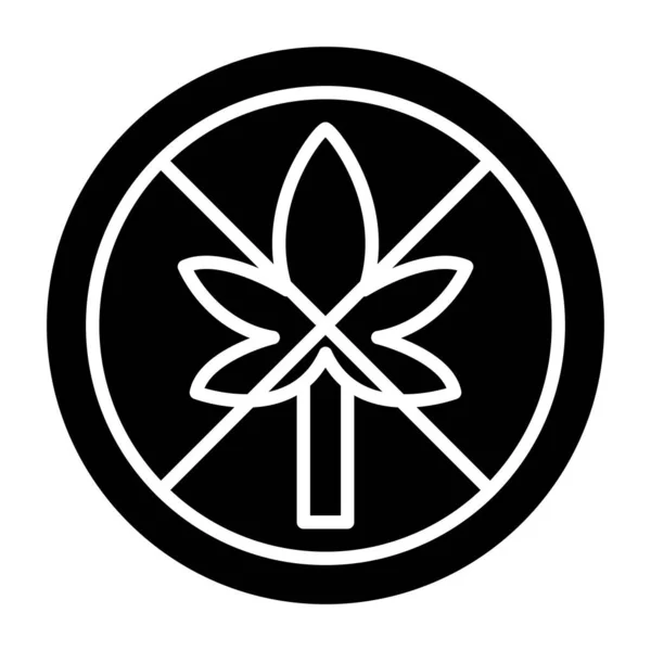 Cannabis Blatt Symbol Marihuana Symbol Flacher Stil — Stockvektor