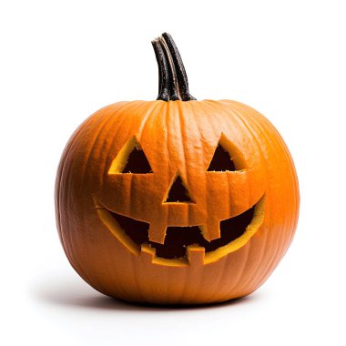 İzole edilmiş beyaz arka planda Cadılar Bayramı kabağı