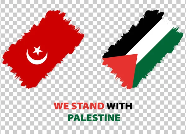 Türkei Und Palästina Flagge Vektordatei 100 Editierbare Dateifarbe Und Schriftarten — Stockvektor