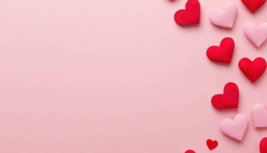 Kalpli sevgililer günü arkaplanı ve kopyalama alanı.