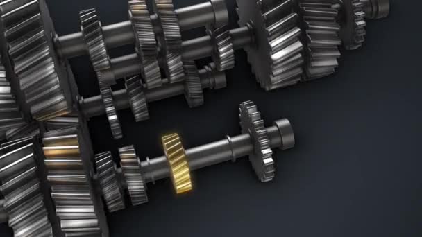 Gears Engine Cogwheels Industrial Background — Vídeo de stock