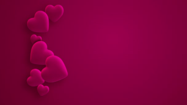 Love Valentines Banner Hearts — Vídeos de Stock