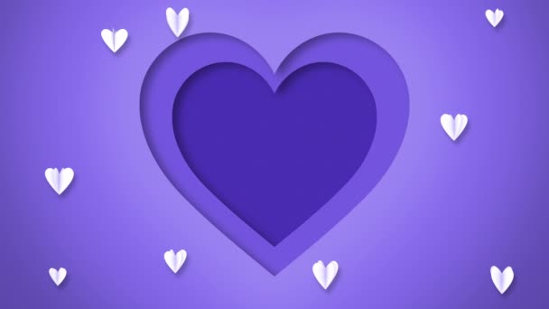 Sevgiliye Arka Plan Ile Kağıt Kalpler — Stok video
