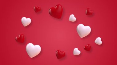 Love valentines banner with hearts