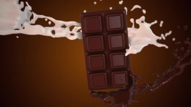 chocolate bar with milk and splash