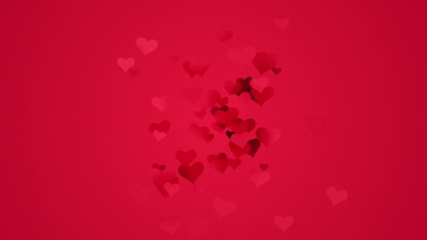 Valentines Background Floating Hearts — Stockvideo