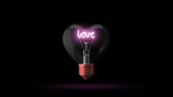 Loopable Heart Shaped Light Bulb Valentine Concept — Video