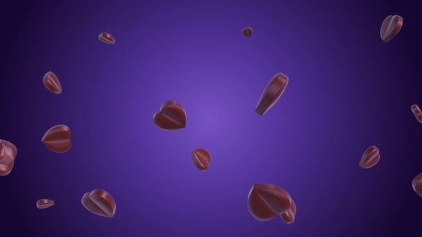 Heart Shaped Chocolate Falling Valentines Concept — Αρχείο Βίντεο