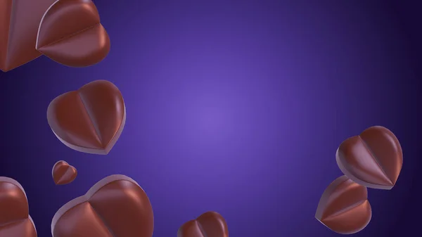 Heart Shaped Chocolate Rotating Copyspace Valentines Concept — Fotografia de Stock