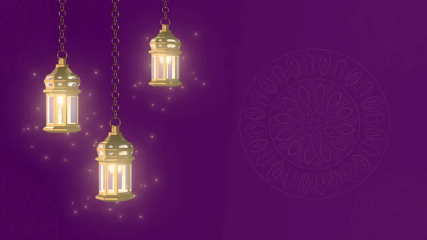 Ramadan Golden Lantern with Particle Loop