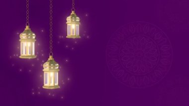 Ramadan Golden Lantern with Particle Loop
