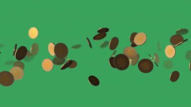 Saint Patrick's Day golden coins on green background