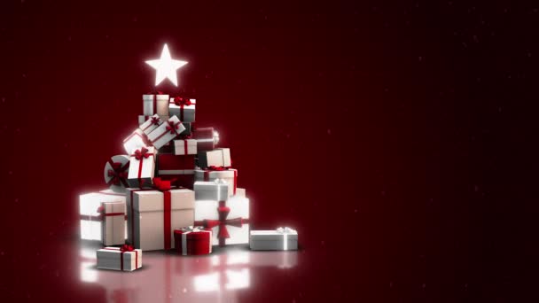 Vánoční Stromek Dárkovými Krabicemi Vánoční Sváteční Koncept — Stock video