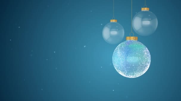 Christmas Balls Snowflakes Holiday Background — Stockvideo