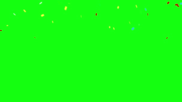 Confetti Cayendo Pantalla Verde — Vídeo de stock