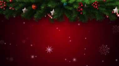 Holiday background with Christmas tree leaves decoration