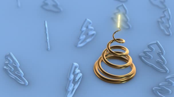 Golden Christmas Tree Abstract Background — Video