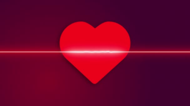World Health Day Heart Beat Line Medical Concept Loop — Vídeo de Stock