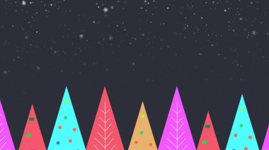 Christmas tree background with snowfall