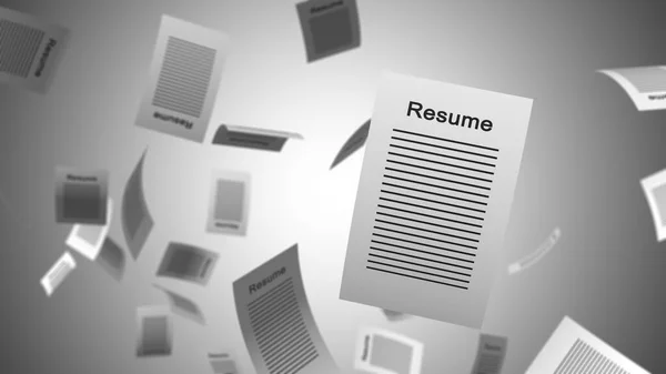 Job Hunting Job Loss Concept Resume Papers Falling Slow Motion — Stockfoto