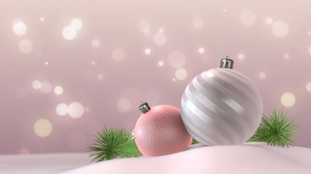 Feestballen Decoratie Kerst Nieuwjaar Achtergrond — Stockvideo