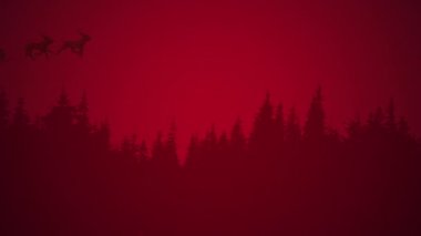 Christmas landscape and claus background