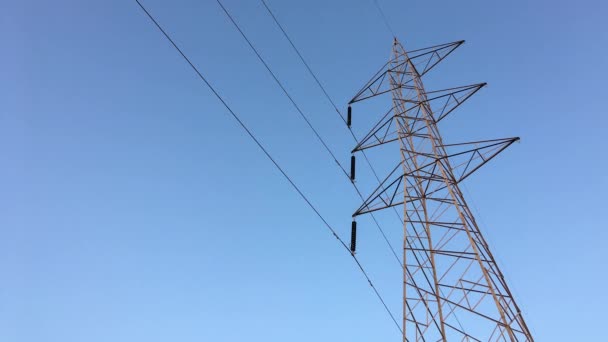 High Tension Power Transmission Tower — 图库视频影像