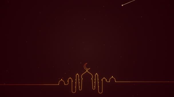 ラマダーン カレーム アイドのモスクと彗星の背景 — ストック動画