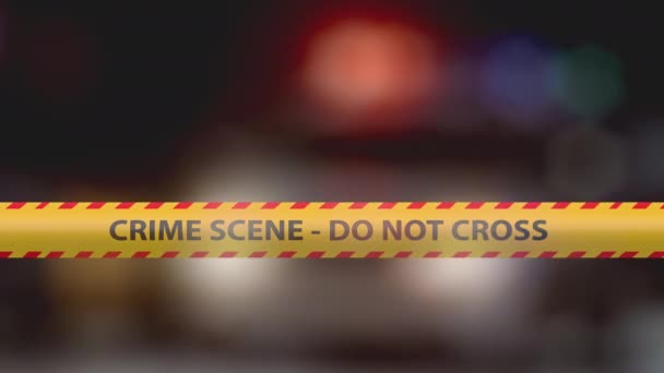 Crime Scene Cross Tape — Vídeo de stock