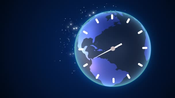 Earth Hours Day Revolving Clock — Vídeo de Stock