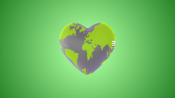 Konsep Hari Bumi Dengan Tangan Merangkul Hati — Stok Video