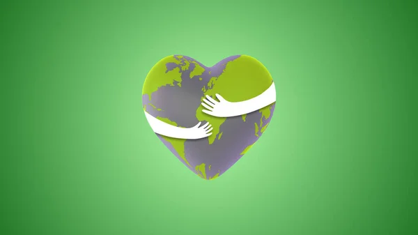 Earth Day Concept Met Handen Die Het Hart Omarmen — Stockfoto