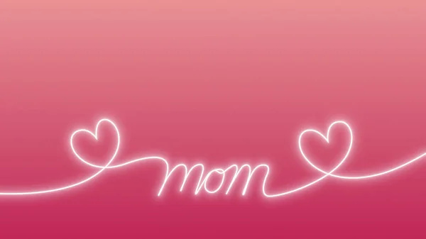 Frohe Muttertagswünsche Form Von Linie Gezogenen Worten Einer Mutter — Stockfoto
