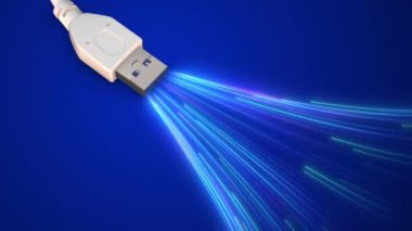 USB yüksek hızlı veri aktarım teknolojisi kavramı