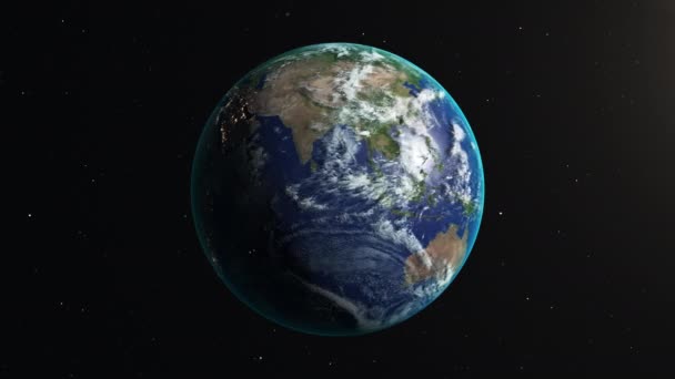 Vista Satélite Terra Com Zoom Índia Partir Espaço — Vídeo de Stock