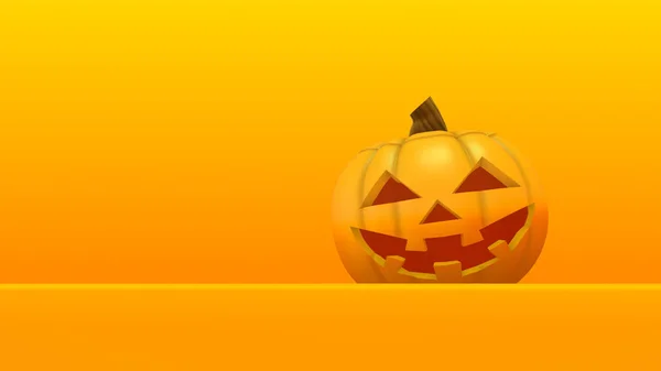 Feliz Abóbora Halloween Fundo Amarelo — Fotografia de Stock