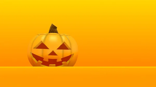 Happy Halloween Pumpkin Yellow Background — Stock Photo, Image
