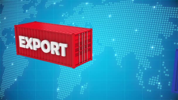 Invoer Uitvoer Logistieke Containervervoer — Stockvideo