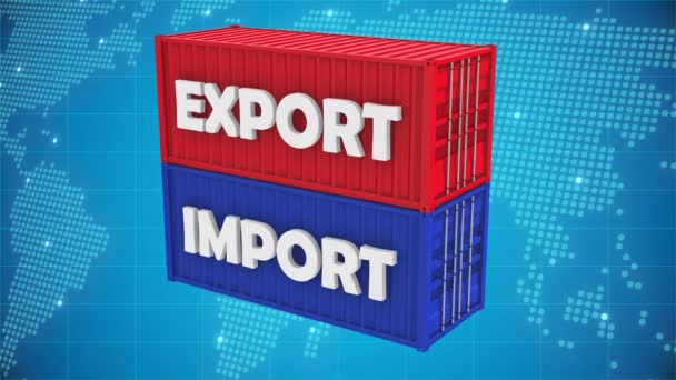 Schránka Kontejnerů Pro Logistický Import Obchodu Exportu — Stock video