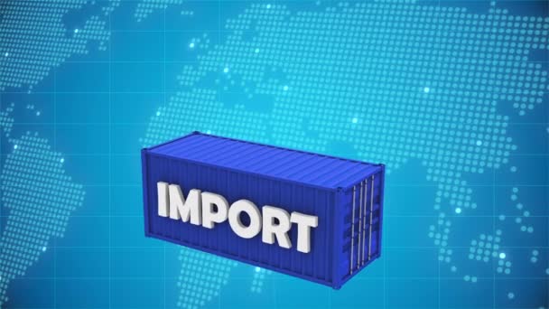 Kontejnerový Náklad Pro Import Pro Globální Obchod — Stock video